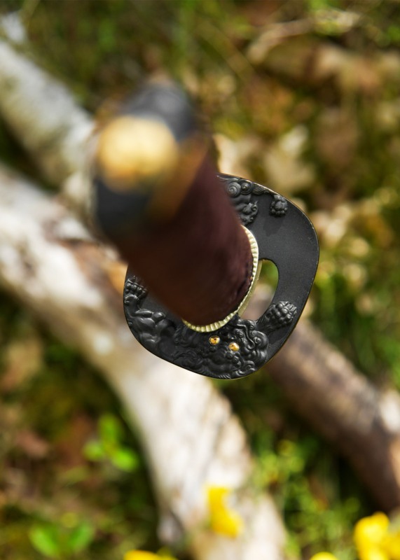 Dragon King Shi Shi Botan Katana (Kinryu Katana) - Tsuba