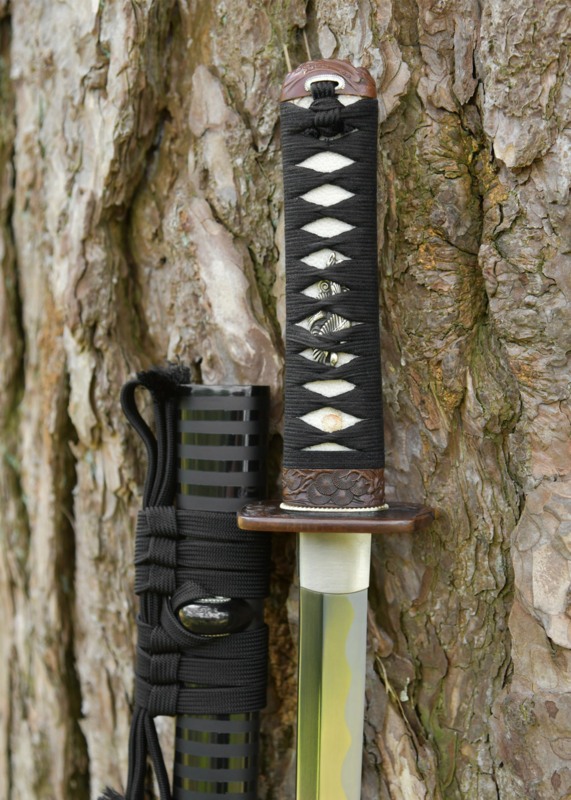 Dragon King Pine Crane Wakizashi - Tsuka