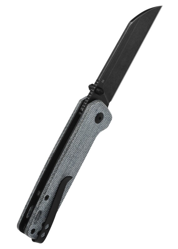 QSP Penguin Foldekniv – D2 Black Stonewashed Klinge og Denim Micarta Greb