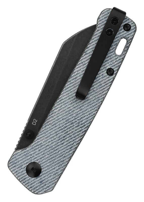 QSP Penguin Foldekniv – D2 Black Stonewashed Klinge og Denim Micarta Greb