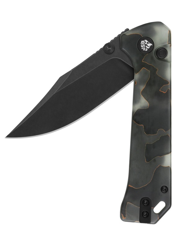 QSP Grebe Button Lock Foldekniv - Raffir Resin