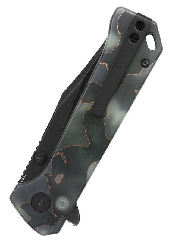 QSP Grebe Button Lock Foldekniv - Raffir Resin - Lukket