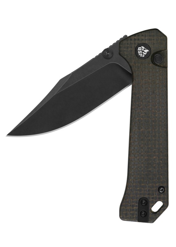 QSP Grebe Foldekniv Blackwashed Brun Micarta