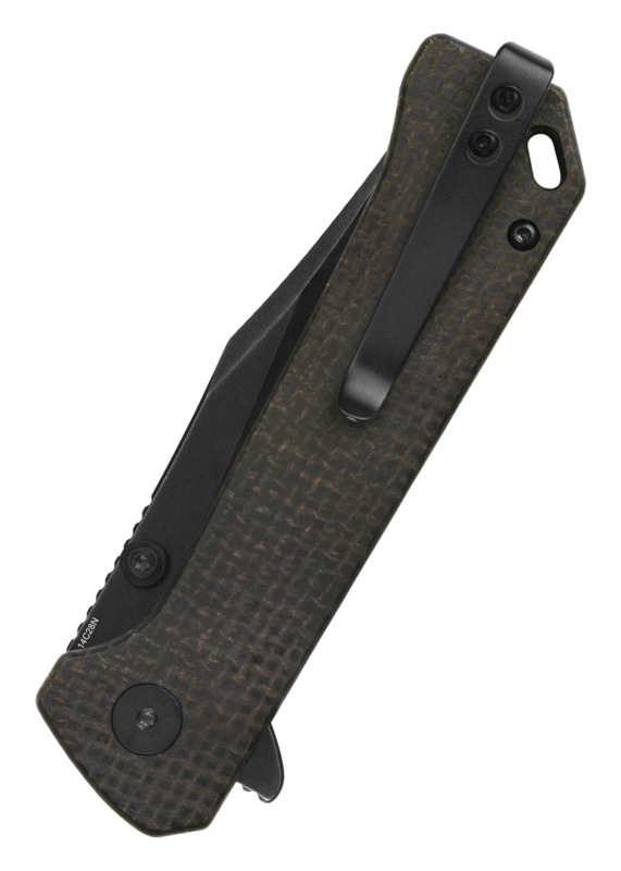 QSP Grebe Foldekniv Blackwashed Brun Micarta - Lukket