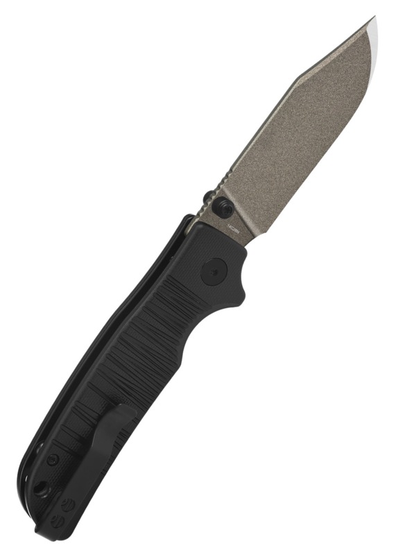 QSP Kali Ceramic Coated Foldekniv - Sort - Bælteclips