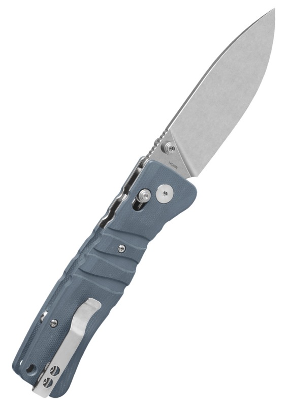 QSP Ripley Stonewashed Foldekniv - Grå - Bælteclips