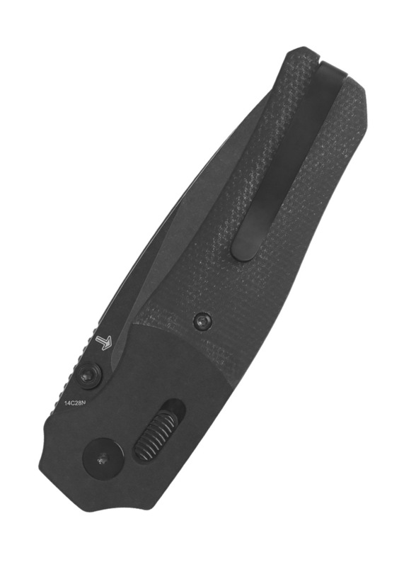 QSP Vault Foldekniv – Black Stonewashed 14C28N og Sort Micarta - Lukket
