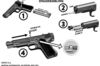 Attrap M1911 Pistol, Stål, Realistisk Skyde Imitering - Adskillelse