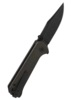 QSP Grebe Foldekniv Blackwashed Brun Micarta - Bælteclips