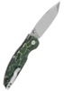 QSP Turtle Punk Stonewashed Foldekniv Sort/Grøn - Bælteclips