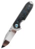 QSP Nebula Foldekniv – Blue Shredded Carbon Fiber og 14C28N Stål