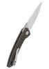 QSP Leopard Foldekniv – Satin Klinge og Brunt Micarta Greb - Bælteclips