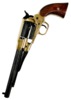 Kolser Remington 1858 Fænghætte Revolver Replika – Sort med Messingramme