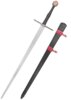 Black Knightly Sword – Middelaldersværd med Tempelriddermotiver og Sort Skede