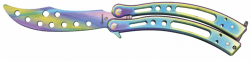 Albainox, Butterfly Kniv Til Træning - RainbowSteel