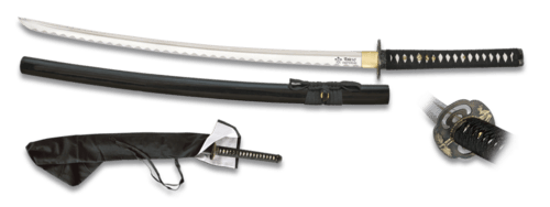 Tole10, Katana, Høj Kulstof Klinge, Satin Sort