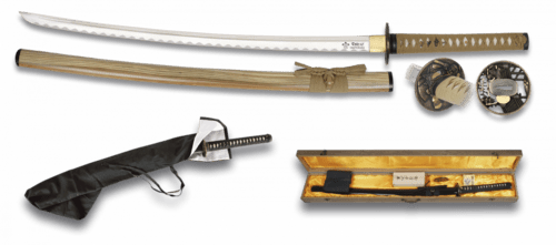 Tole10, Katana, Høj Kulstof Klinge, Wood Green