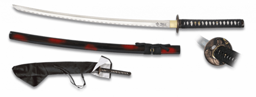 Tole10, Katana, Høj kulstof Klinge, Samurai Red