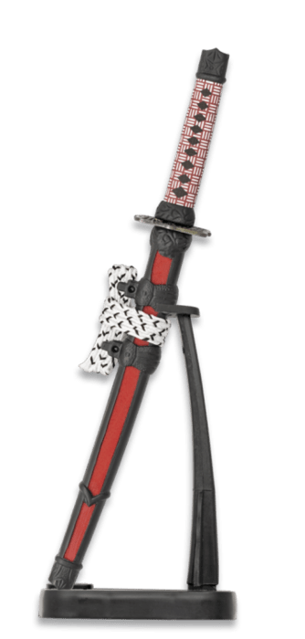 Tole10, Mini Katana, Rød/Hvid Med Gulvstander