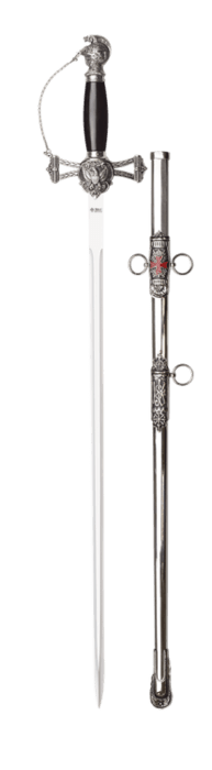 Tole10, Dekorativt Smalt Tempelridder Sværd