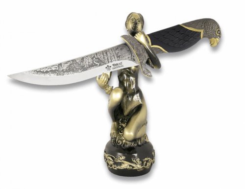 Tole10, Dekorativ Kniv Med Ornament, Ornament Sirenita