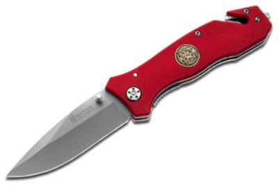 Böker Magnum Fire Dept. Foldekniv – 440 Stål – Redningskniv med G10 Greb