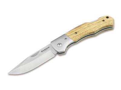 Böker Magnum Rustic Foldekniv – 440A Stål – Klassisk Backlock Kniv med Zebranotræ