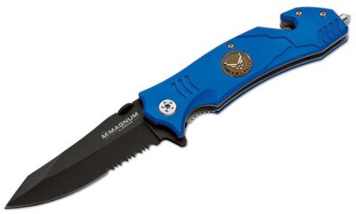 Böker Magnum Air Force Rescue Foldekniv – 440 Stål – Redningskniv med Assisteret Åbning