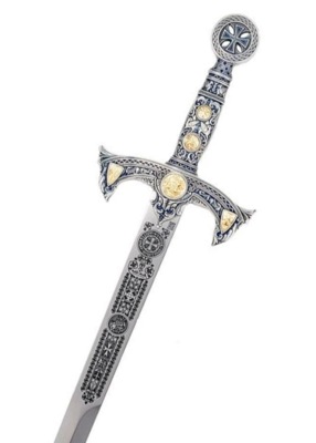 Marto Templar Sword Sølv/Blå Kontrast – Tempelridder Sværd