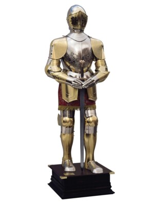 Marto Charles V Knights Armour Gold Finish – Eksklusiv Middelalder Ridderrustning