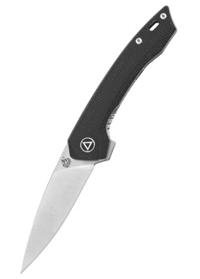 QSP Leopard Foldekniv – 14C28N Satin Klinge og Sort Micarta Greb